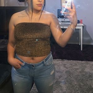 Copper glitter  crop top